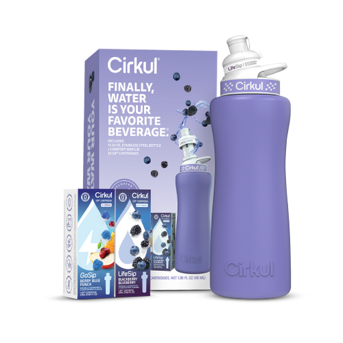 32oz. Matte Periwinkle Stainless Steel Bottle Starter Kit